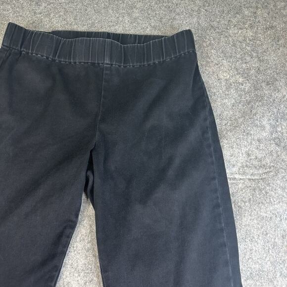 Soft Surroundings Pull On Pants Womens Large Black Dark Was Denim Jeans Stretch - Picture 2 of 8